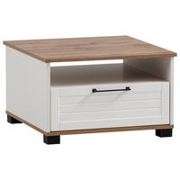 Couchtisch Jelda weiß matt Eiche Landhaus Nachbildung B/H/T: ca. 60,2x38,2x60,2 cm Jelda - Eiche/weiß (60,20/38,20/60,20cm) - Möbelpartner