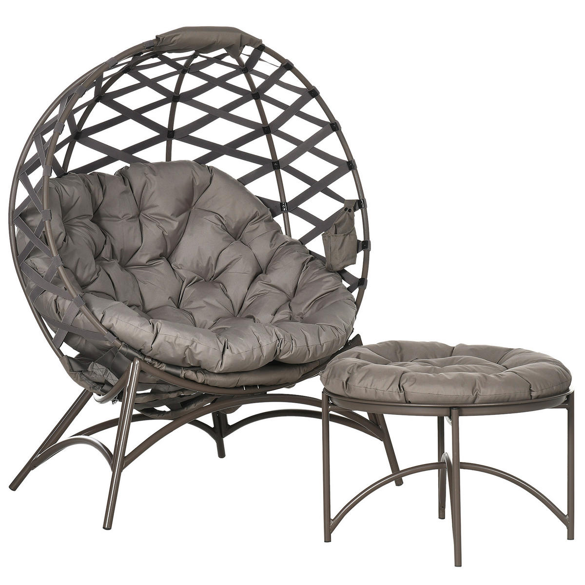 Outsunny Gartenstuhl-Set sand Polyester B/H/L: ca. 75x142x118 cm Gartenstuhl-Set - sand (118,00/75,00/142,00cm) - Outsunny