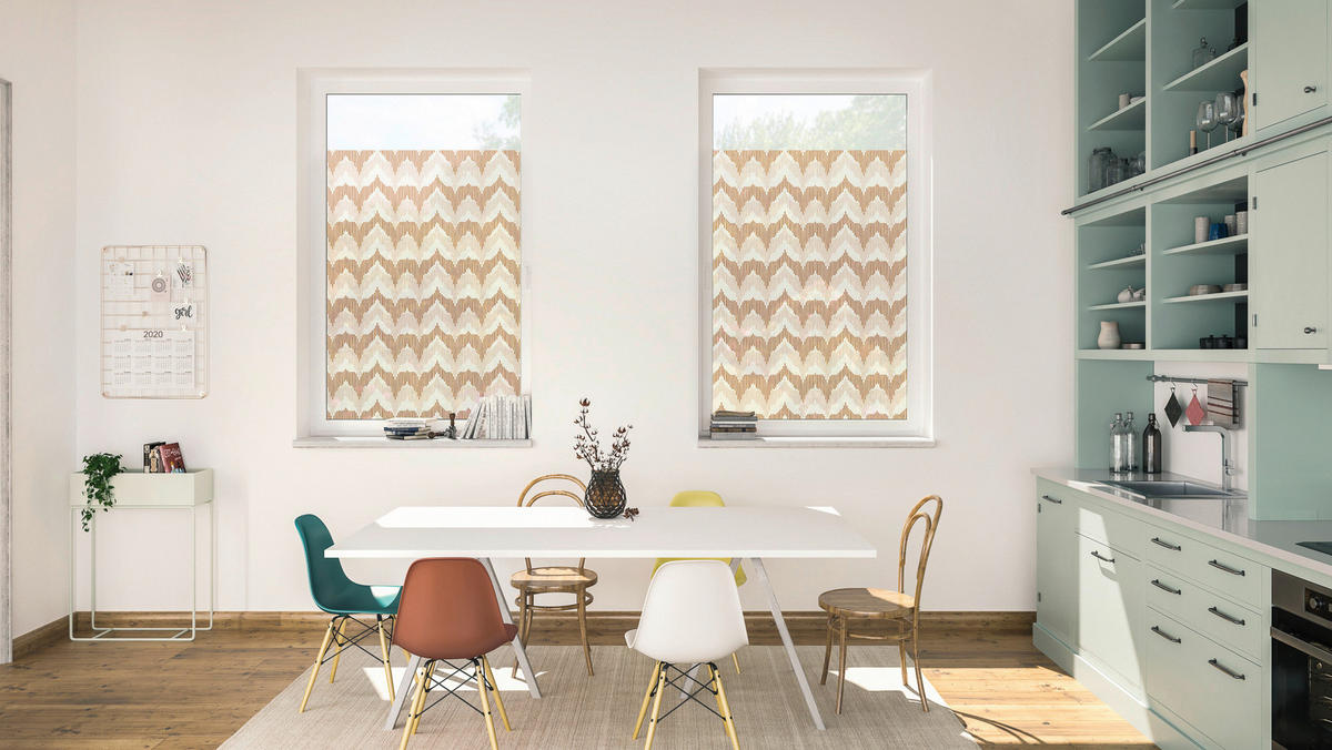 LICHTBLICK Fensterfolie Zig Zag Floral Zig Zag gelb B/L: ca. 100x100 cm Zig Zag - gelb (100,00/100,00cm) - LICHTBLICK