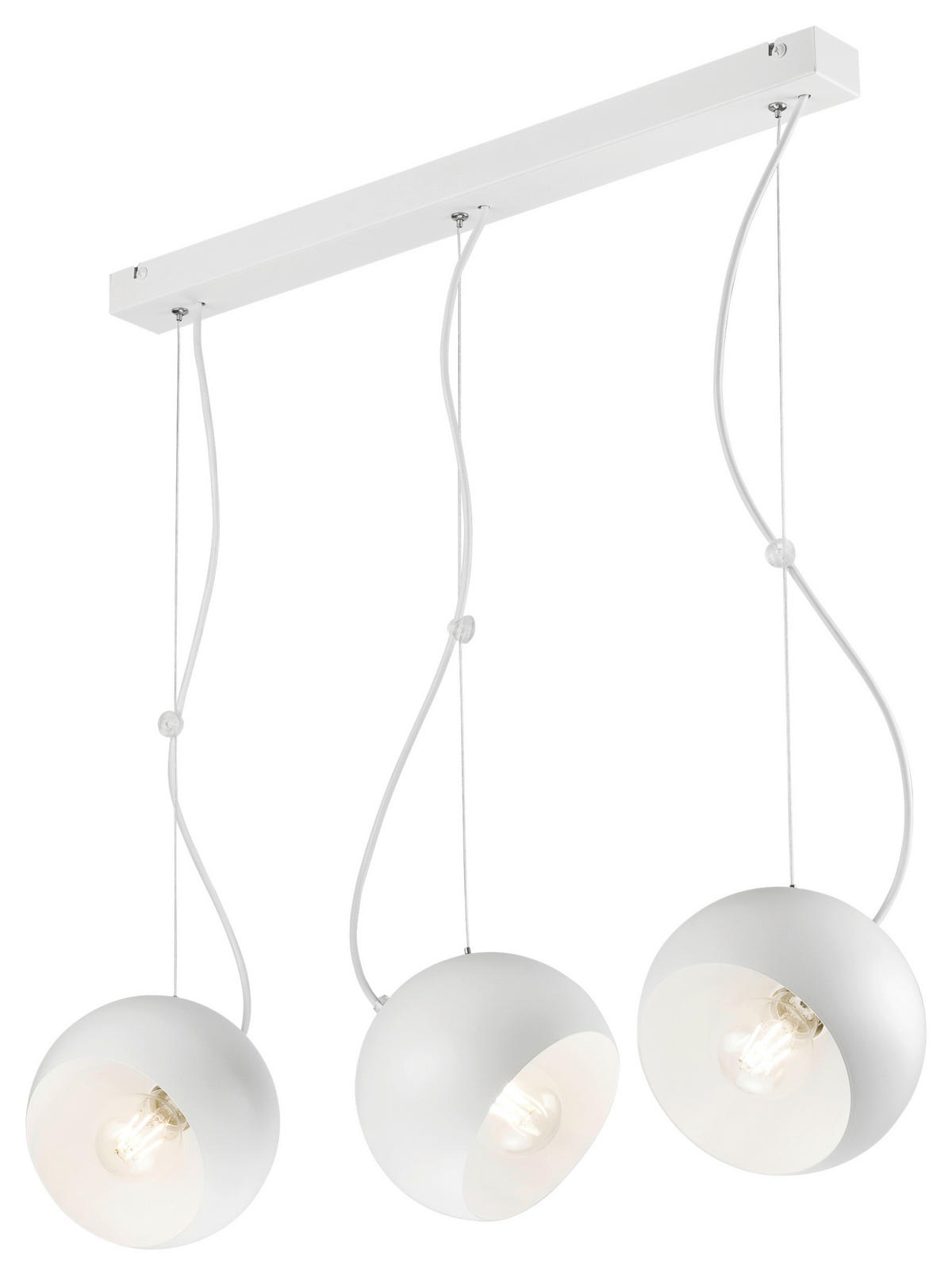 Lamkur Pendelleuchte INEZ 37448 weiß Stahl H/L: ca. 70x70 cm E27 3 Brennstellen Inez - weiß (70,00cm) - Lamkur