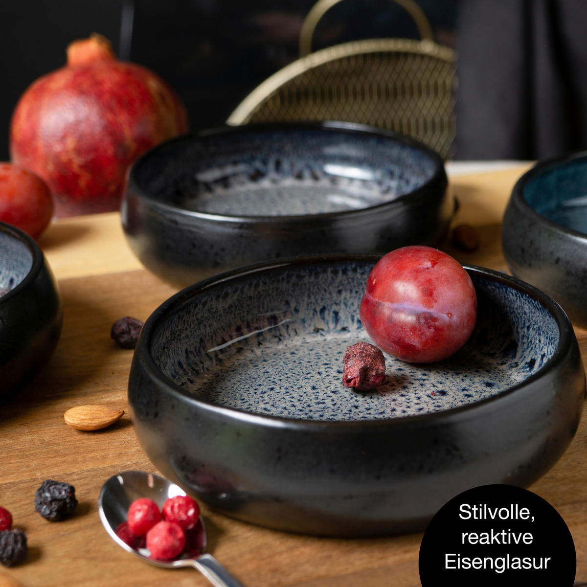 Moritz & Moritz Dessertschalen-Set grauschwarz Steinzeug H/D: ca. 5x19 cm Dessertschalen_4erSet - grauschwarz (19,00/5,00cm) - Moritz & Moritz