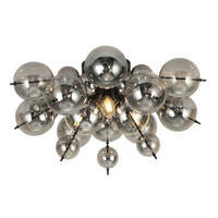 GLOBO Deckenleuchte mattschwarz Metall Glas H/D: ca. 28x55 cm 3 Brennstellen 15633DS - mattschwarz (55,00/28,00cm) - GLOBO