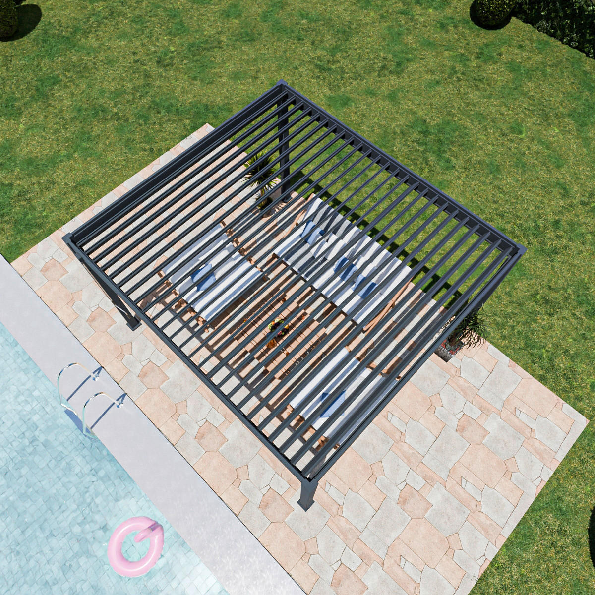 PergoLine Pergola Superior anthrazit Aluminium B/H/L: ca. 400x255x360 cm Superior - anthrazit (360,00/400,00/255,00cm) - PergoLine