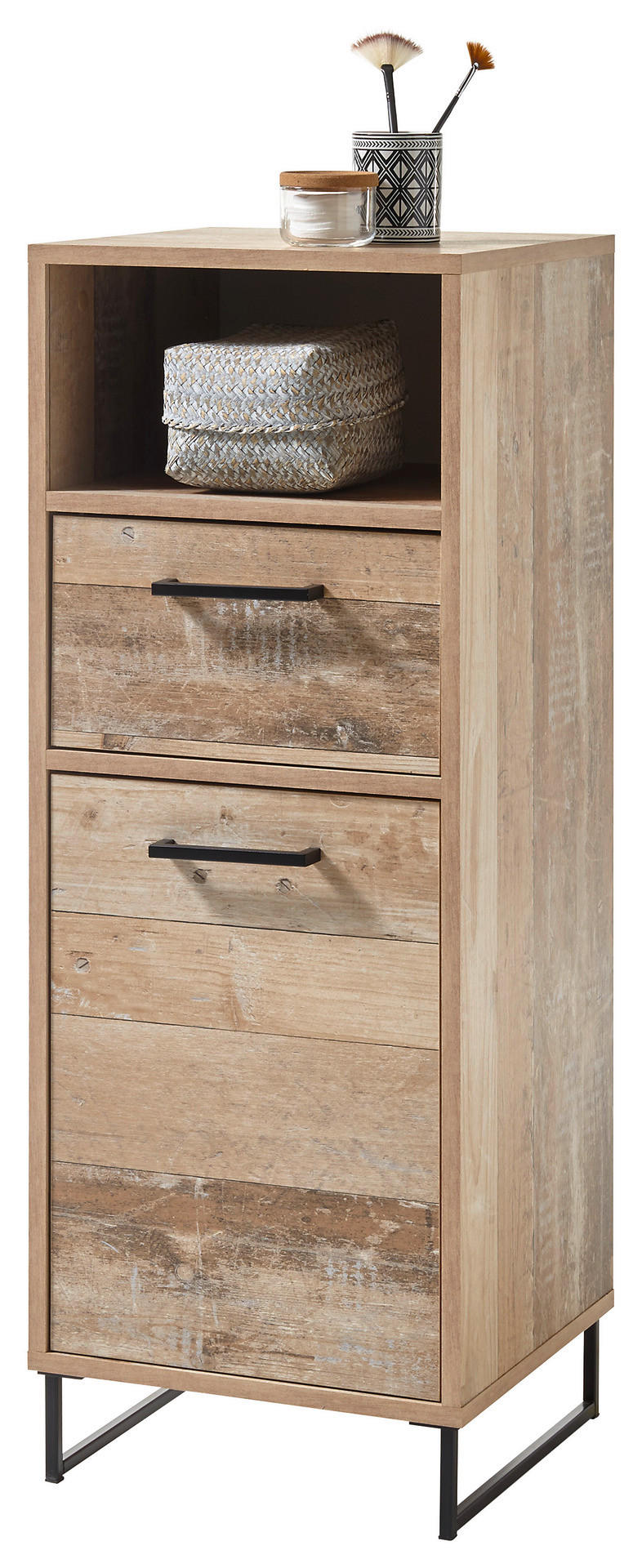 Badkommode Roof Old Wood Nachbildung B/H/T: ca. 38x102x37 cm Roof - (38,00/102,00/37,00cm)