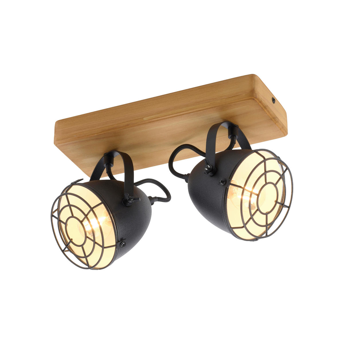 Just Light Spot-Balken BEETLE 15172-18 schwarz natur Metall Holz B/T: ca. 30,5x17 cm E14 2 Brennstellen BEETLE - natur/schwarz (30,50/17,00cm) - Just Light