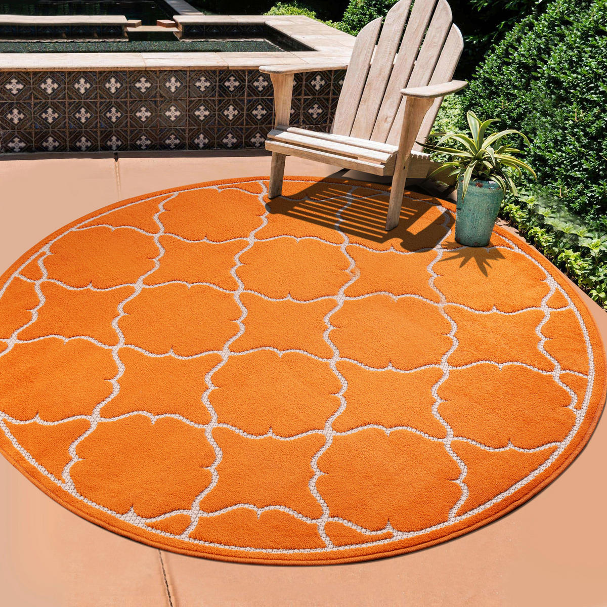 Sanat Outdoorteppich BERLIN orange B/L: ca. 150x150 cm BERLIN - orange (150,00/150,00cm) - Sanat