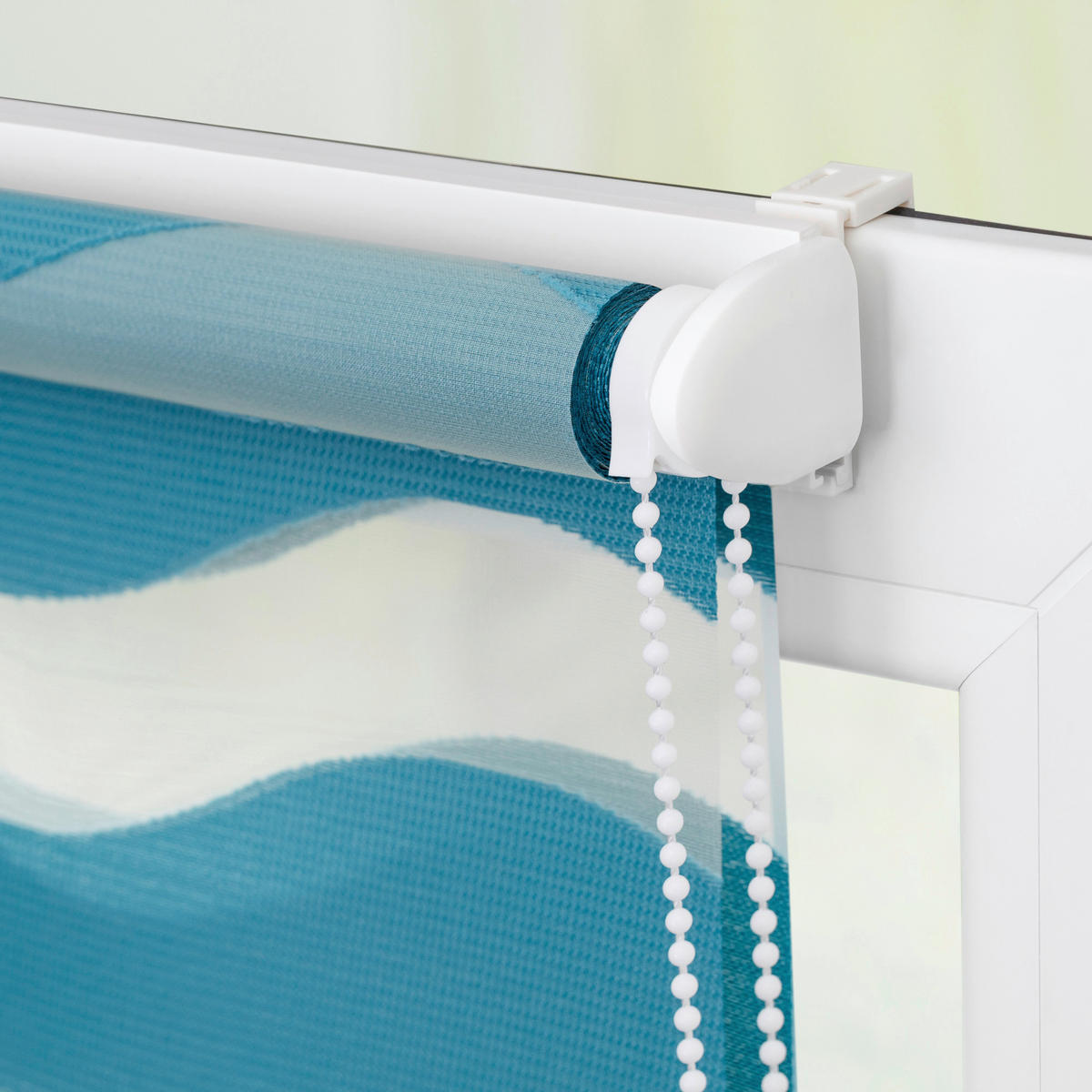 Doppelrollo Duo Welle petrol B/L: ca. 70x150 cm Duo Welle - petrol (70,00/150,00cm) - LICHTBLICK