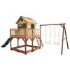 AXI Spielhaus Liam braun B/H/L: ca. 613x291x277 cm Liam - braun/grün (277,00/613,00/291,00cm) - AXI