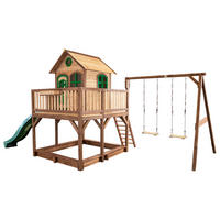 AXI Spielhaus Liam braun B/H/L: ca. 613x291x277 cm Liam - braun/grün (277,00/613,00/291,00cm) - AXI