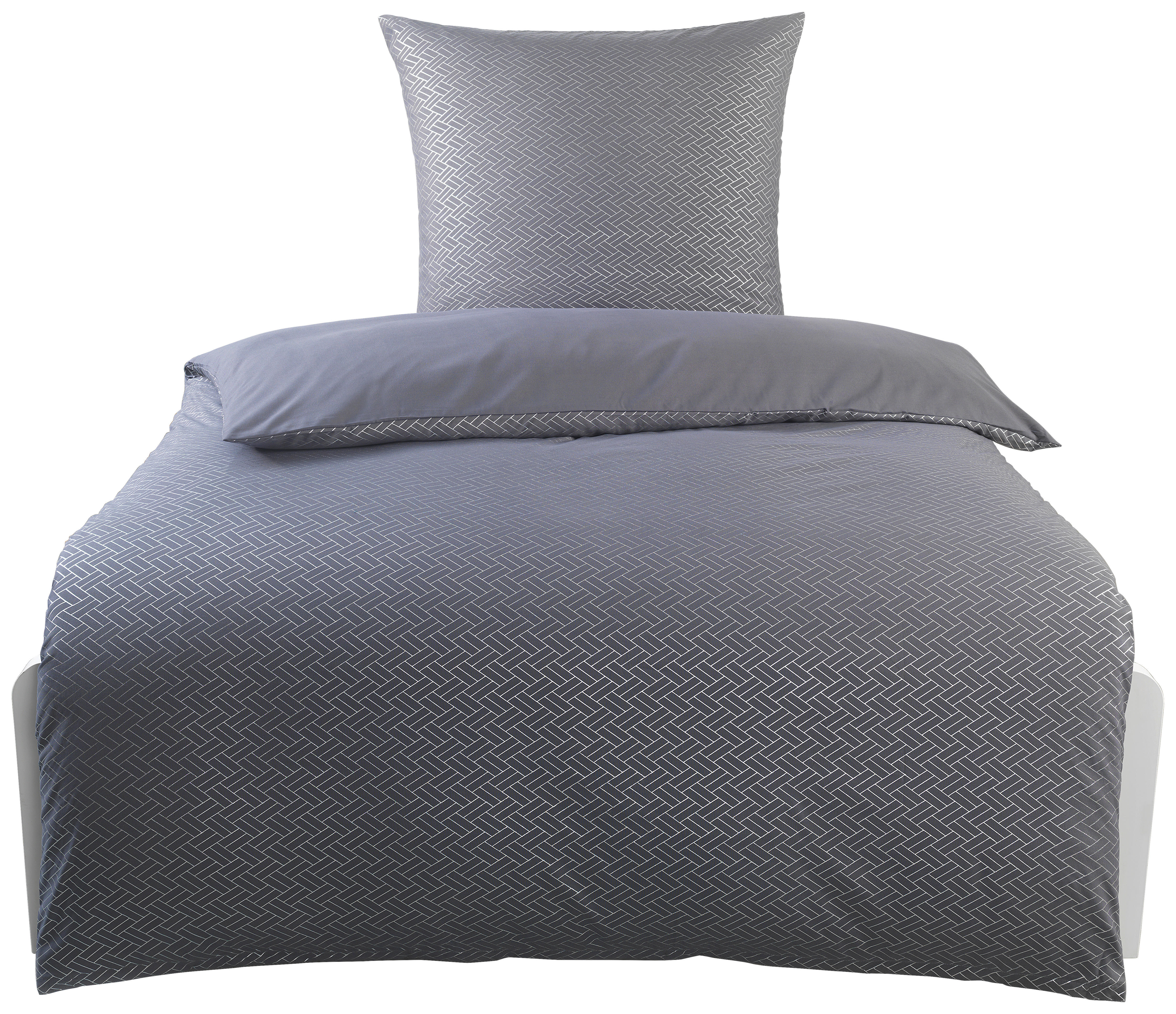 Microfaser Bettwäsche Bettwäsche_Micro_Metallic-Druck - anthrazit/silber (135,00/200,00cm)