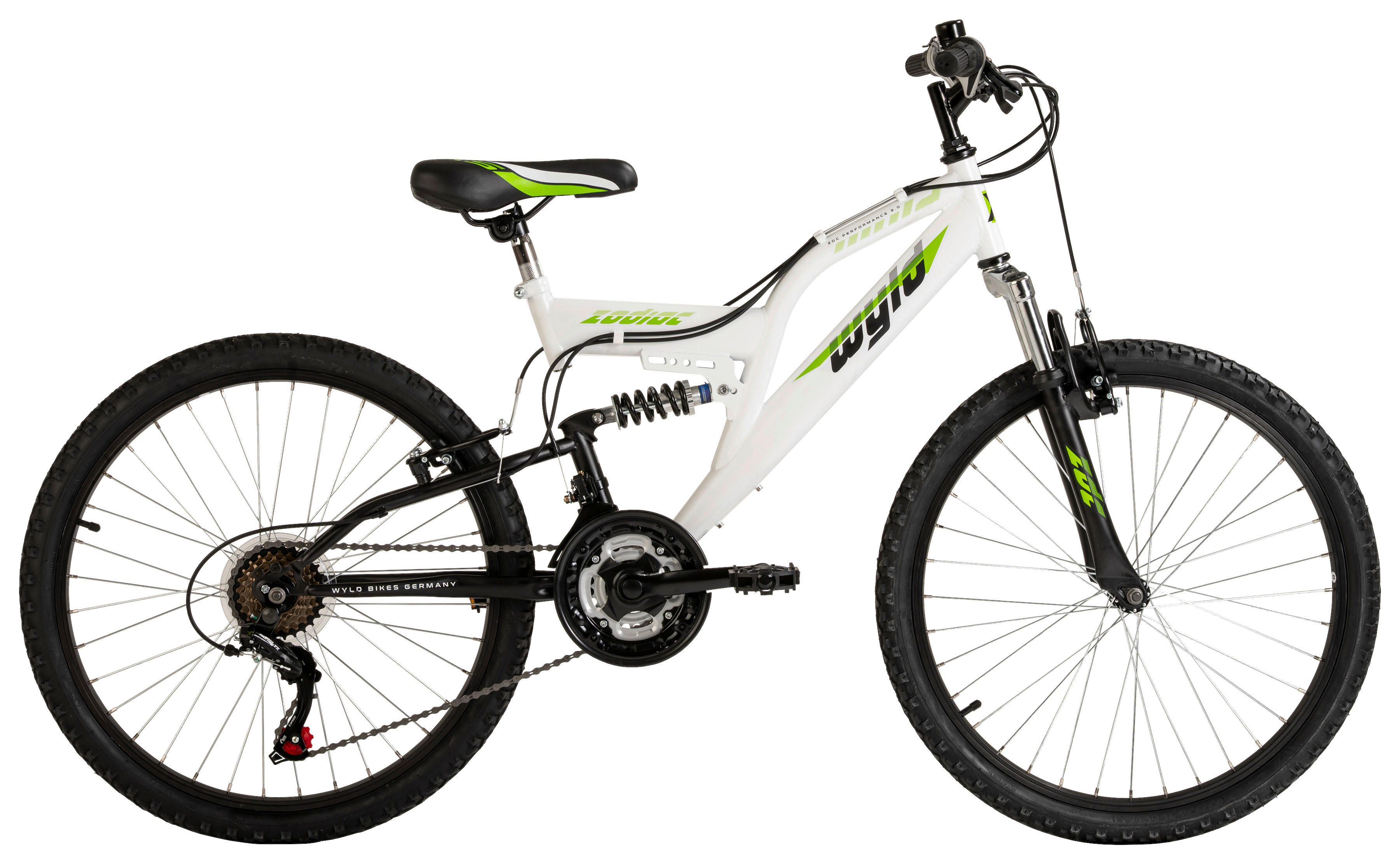 WYLD Kinder-Mountainbike Zodiac ZODIAC 24 Zoll Rahmenhöhe 38 cm 18 Gänge weiß weiß ca. 24 Zoll Zodiac - weiß - WYLD