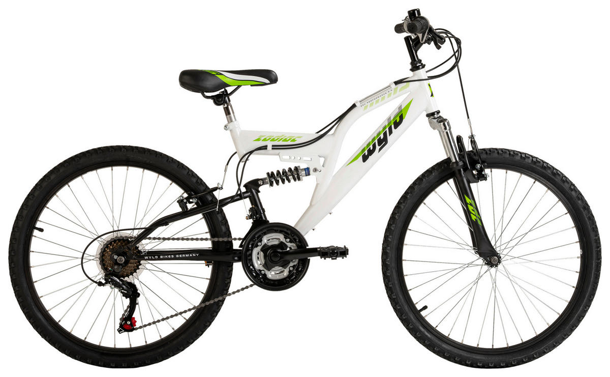WYLD Kinder-Mountainbike Zodiac ZODIAC 24 Zoll Rahmenhöhe 38 cm 18 Gänge weiß weiß ca. 24 Zoll Zodiac - weiß - WYLD