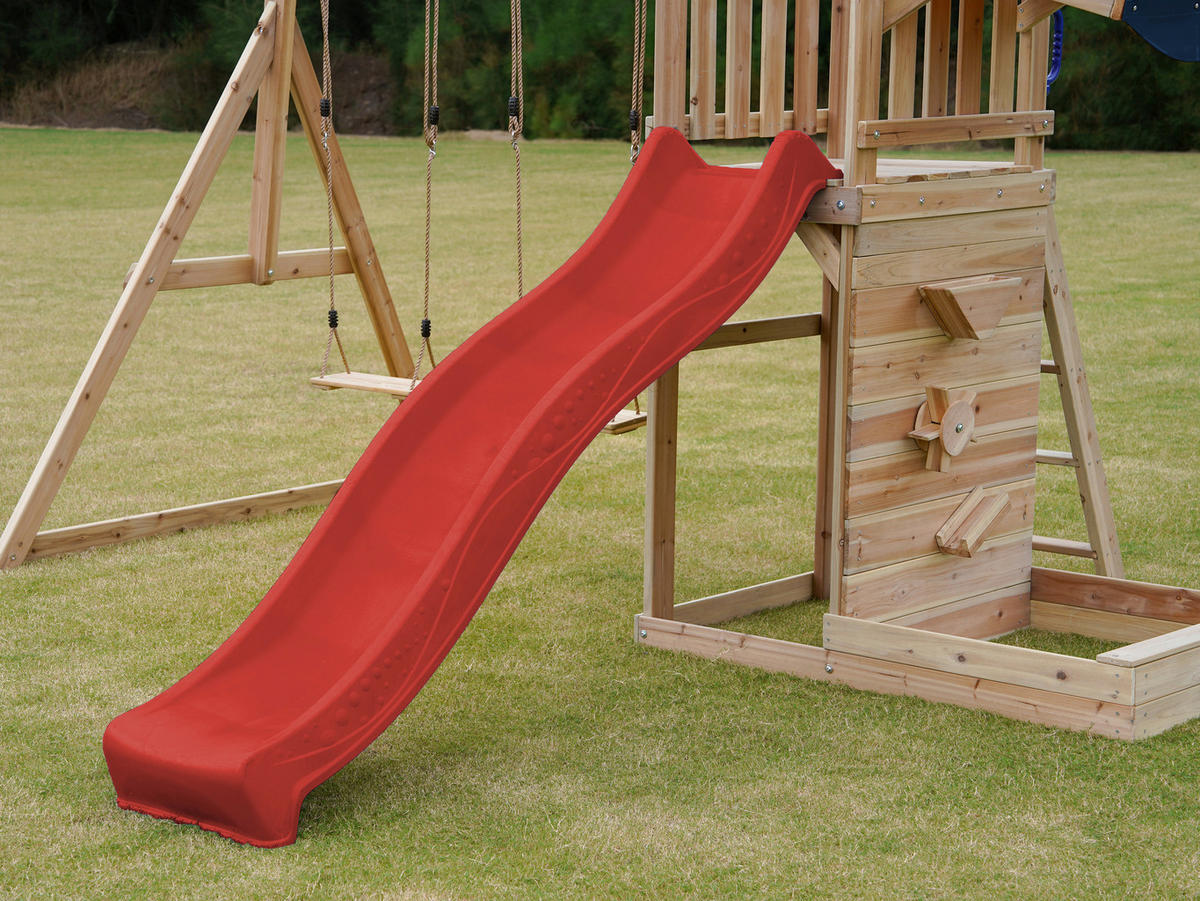 AXI Spielturm Malik rot B/H/L: ca. 345x270x336 cm Malik - braun/rot (336,00/345,00/270,00cm) - AXI