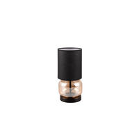 Reality Tischleuchte schwarz Metall Stoff Glas H/D: ca. 28,5x13,5 cm E27 1 Brennstellen Tischleuchte_Elio - schwarz (13,50/28,50cm) - Reality