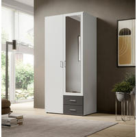 Kleiderschrank Base 2 weiß Graphit B/H/T: ca. 81x176x51 cm Base 2 - weiß/Graphit (81,00/176,00/51,00cm)