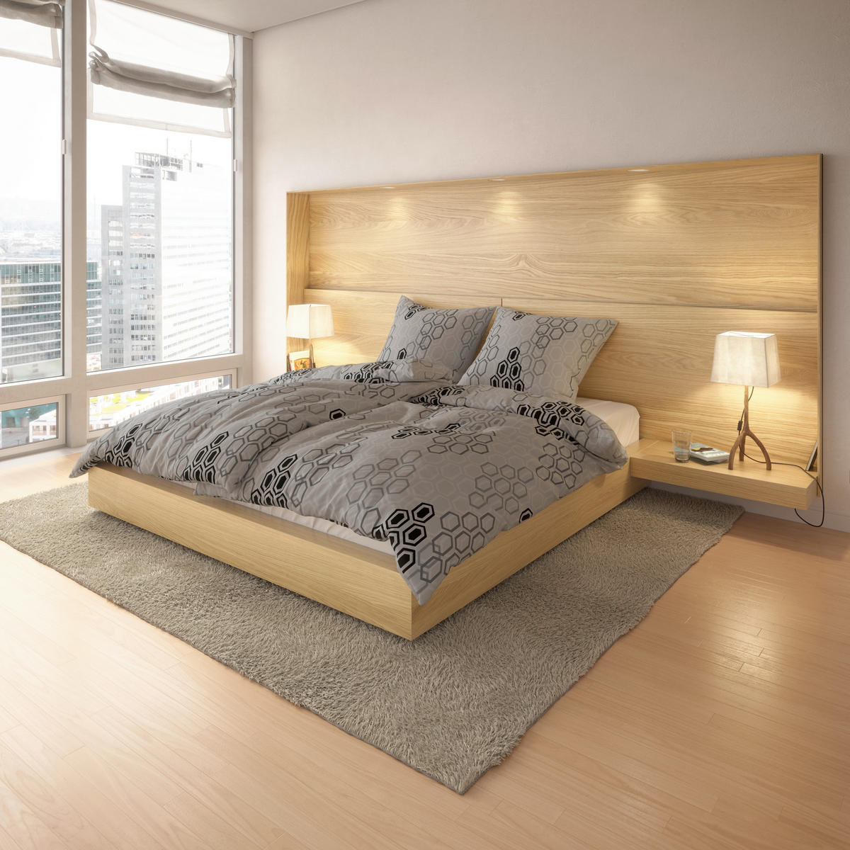 Baumwoll Bettwäsche Cotton touch Bettwäsche_Cotton-Touch-Wabe - schwarz/grau (135,00/200,00cm) - Sensation