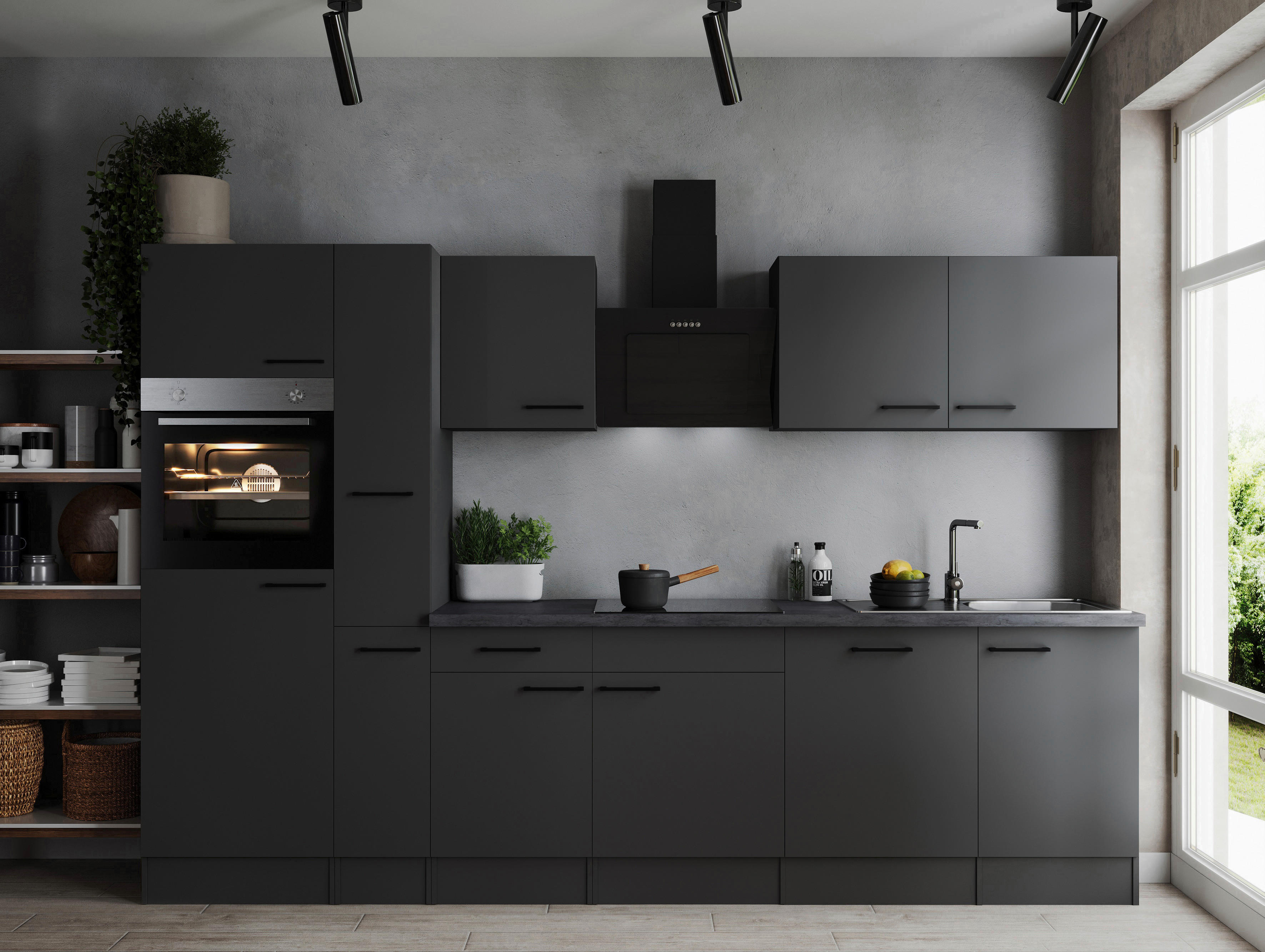 Küchenblock Oliver B/H/T: ca. 310x205x60 cm Oliver - granit/grau (310,00/205,00/60,00cm) - Respekta