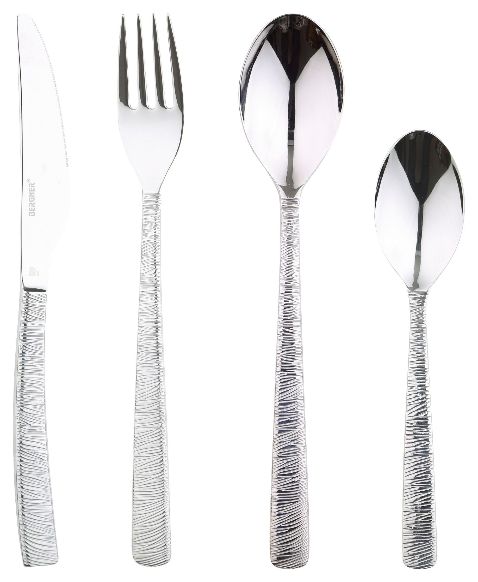 BERGNER Besteckset LYON silber Edelstahl 24 tlg. LYON - silber - BERGNER