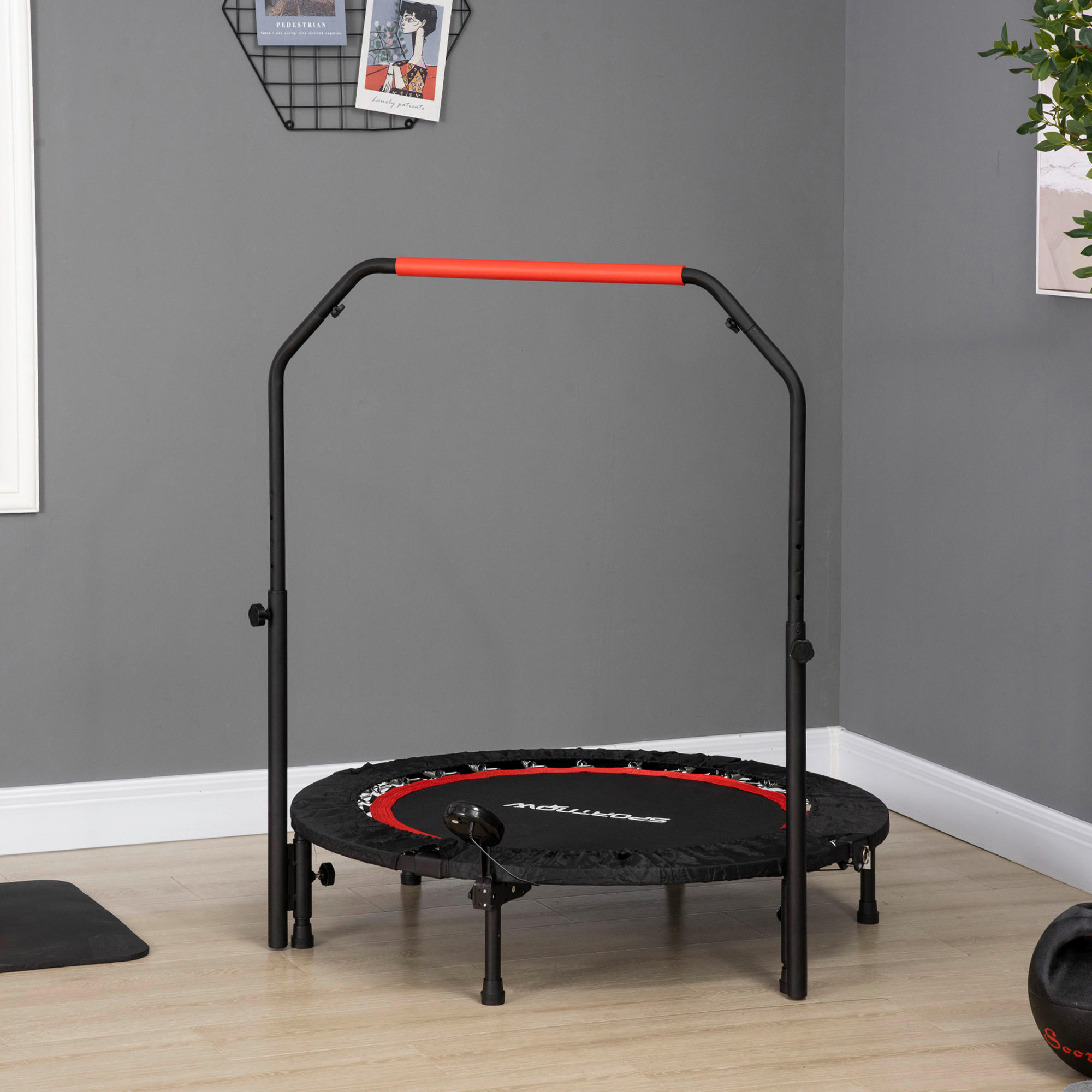 SPORTNOW Trampolin rot Nylon B/H/L: ca. 102x123x102 cm Trampolin - rot/schwarz (102,00/102,00/123,00cm) - SPORTNOW