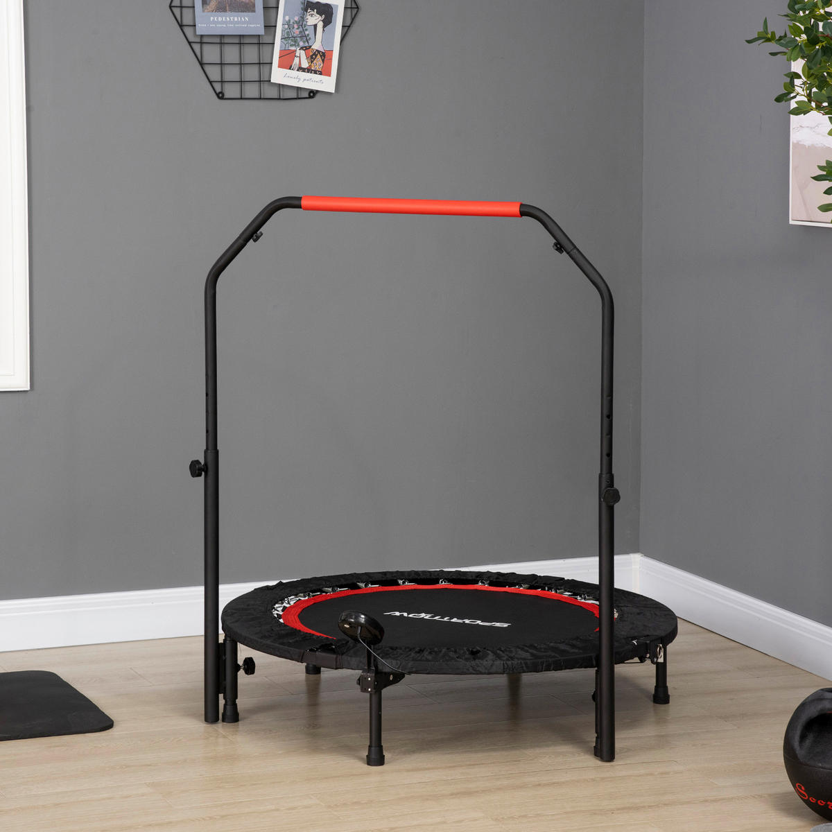 SPORTNOW Trampolin rot Nylon B/H/L: ca. 102x123x102 cm Trampolin - rot/schwarz (102,00/102,00/123,00cm) - SPORTNOW