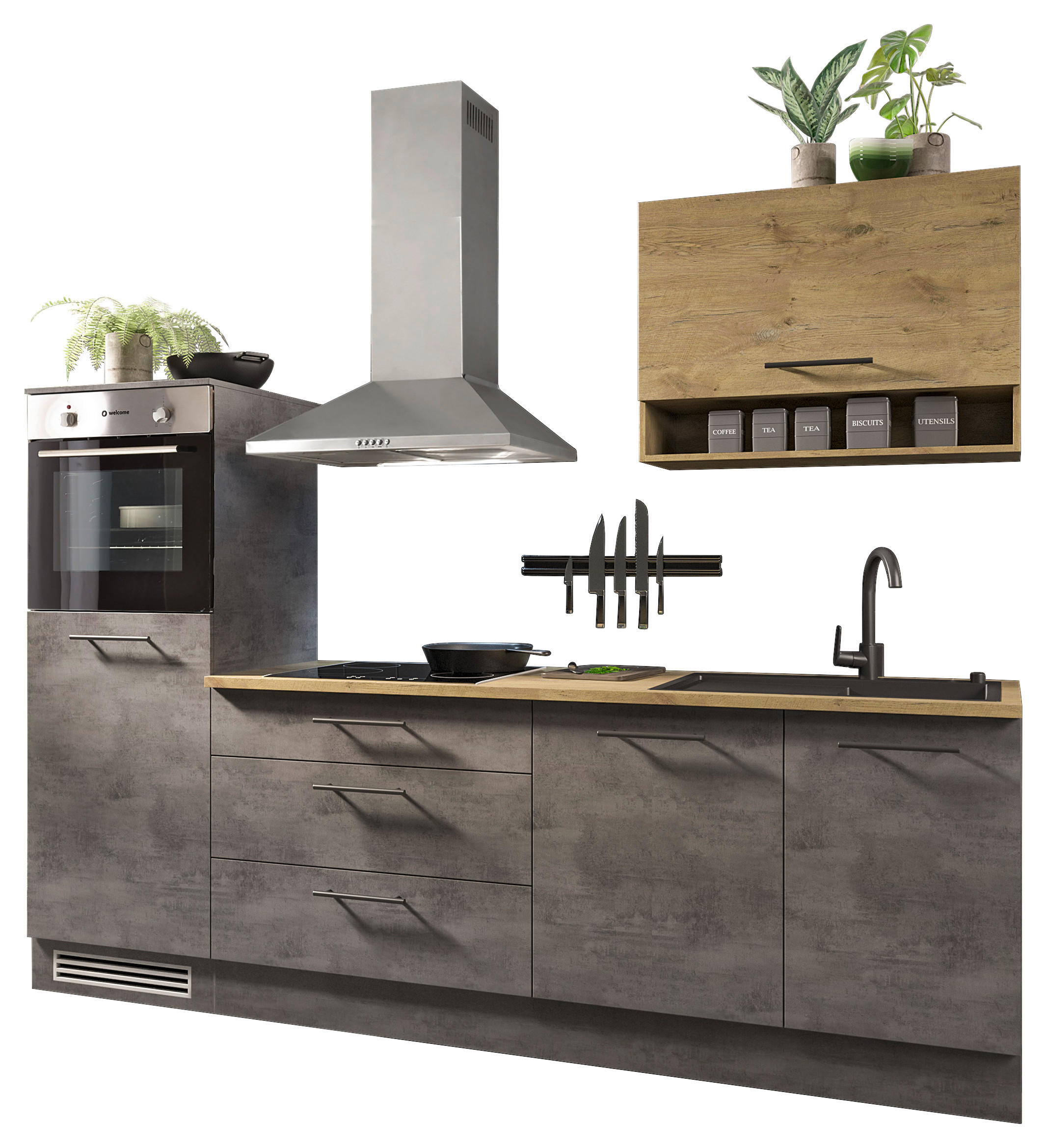Bega Küchenblock Style B/T: ca. 260x60 cm Style - schwarz (260,00/60,00cm) - Bega