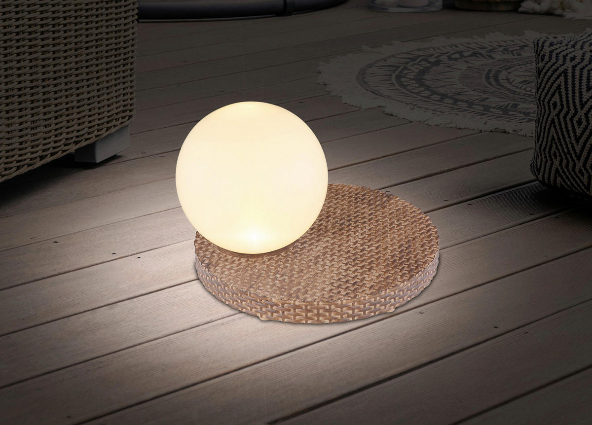 LED-Solarleuchte braun Rattan B/H/T: ca. 20x17x20 cm SOLAR - braun (20,00/17,00/20,00cm) - GLOBO