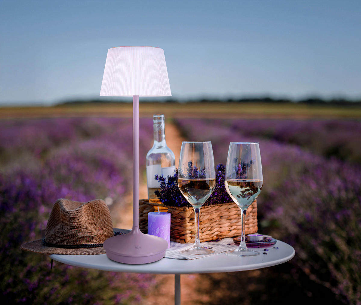 LED-Solar-Tischleuchte violett Kunststoff Metall B/H/T/D: ca. 13x38x13x13 cm EMMI - violett (13,00/38,00/13,00cm) - Näve Leuchten