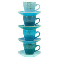 CreaTable Espressotassen-Set Nature Collection AQUA blau Steinzeug 8 tlg. Nature Collection AQUA - blau - CreaTable