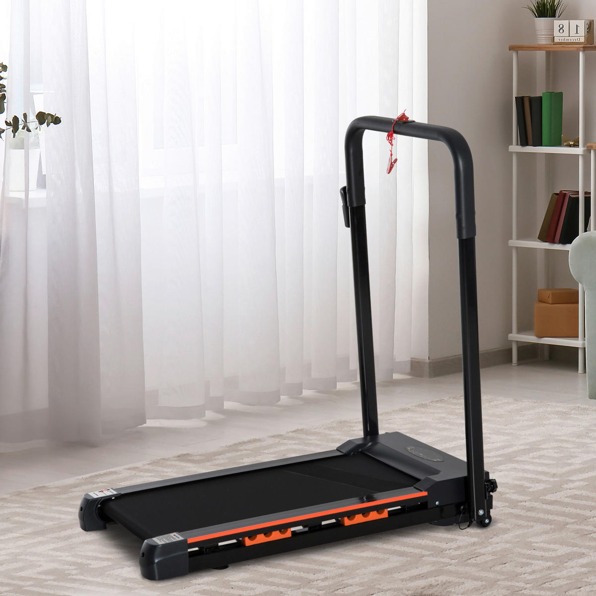 HOMCOM Laufband schwarz Kunststoff B/H/L: ca. 56x108,5x105 cm Laufband - schwarz (105,00/56,00/108,50cm) - HOMCOM
