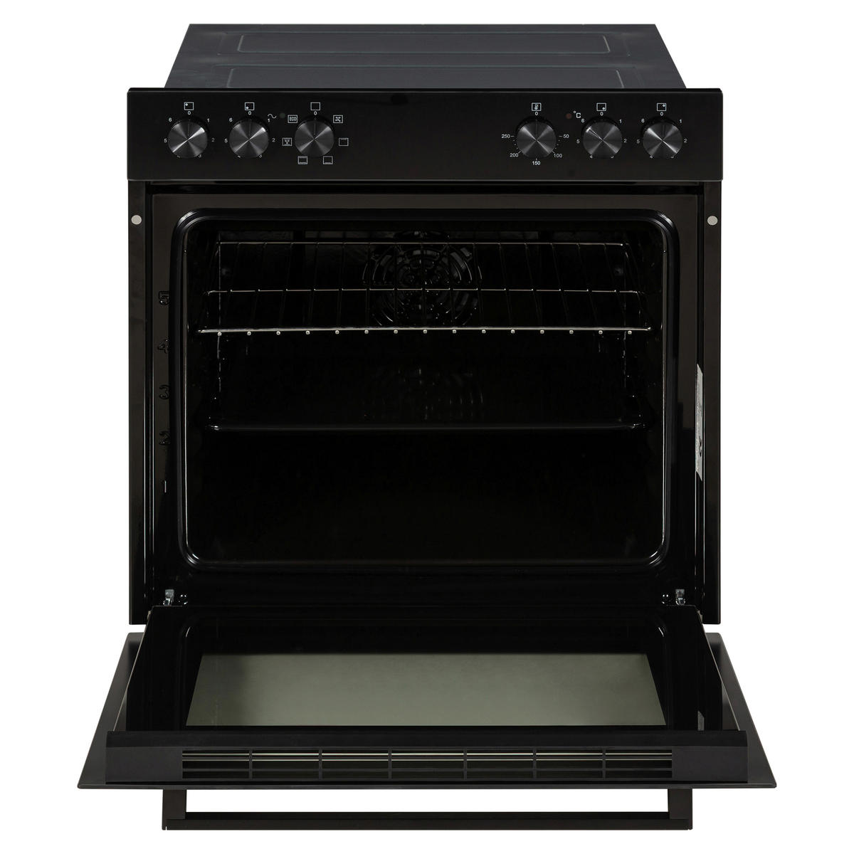 Mican Einbauherdset HSU73S schwarz Edelstahl B/H/T: ca. 59,5x59,5x57,5 cm HSU73S - schwarz (59,50/59,50/57,50cm) - Mican