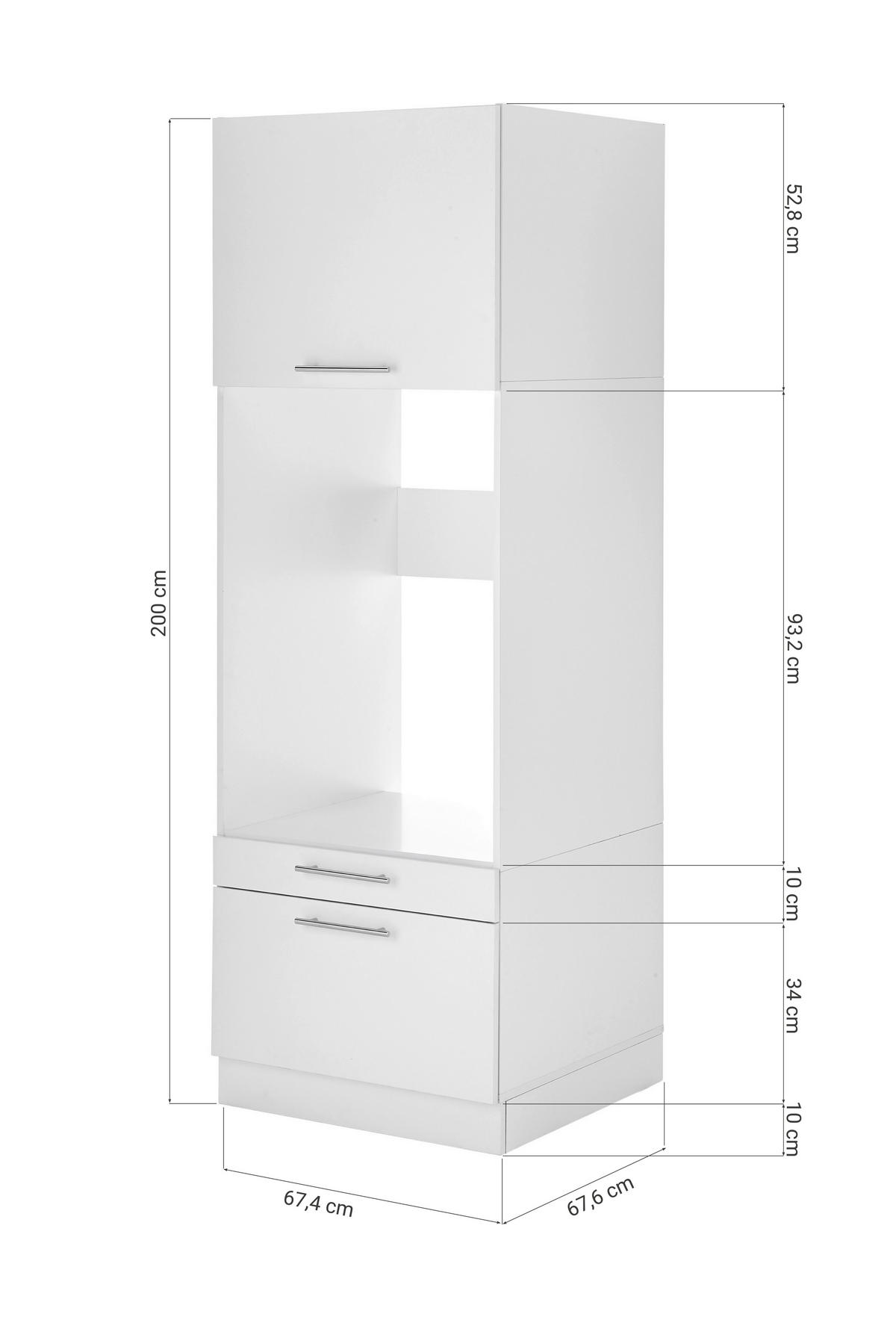 Respekta Waschmaschinenschrank Clara weiß matt B/H/T: ca. 67,4x200x67,6 cm Clara - weiß (67,40/200,00/67,60cm) - Respekta
