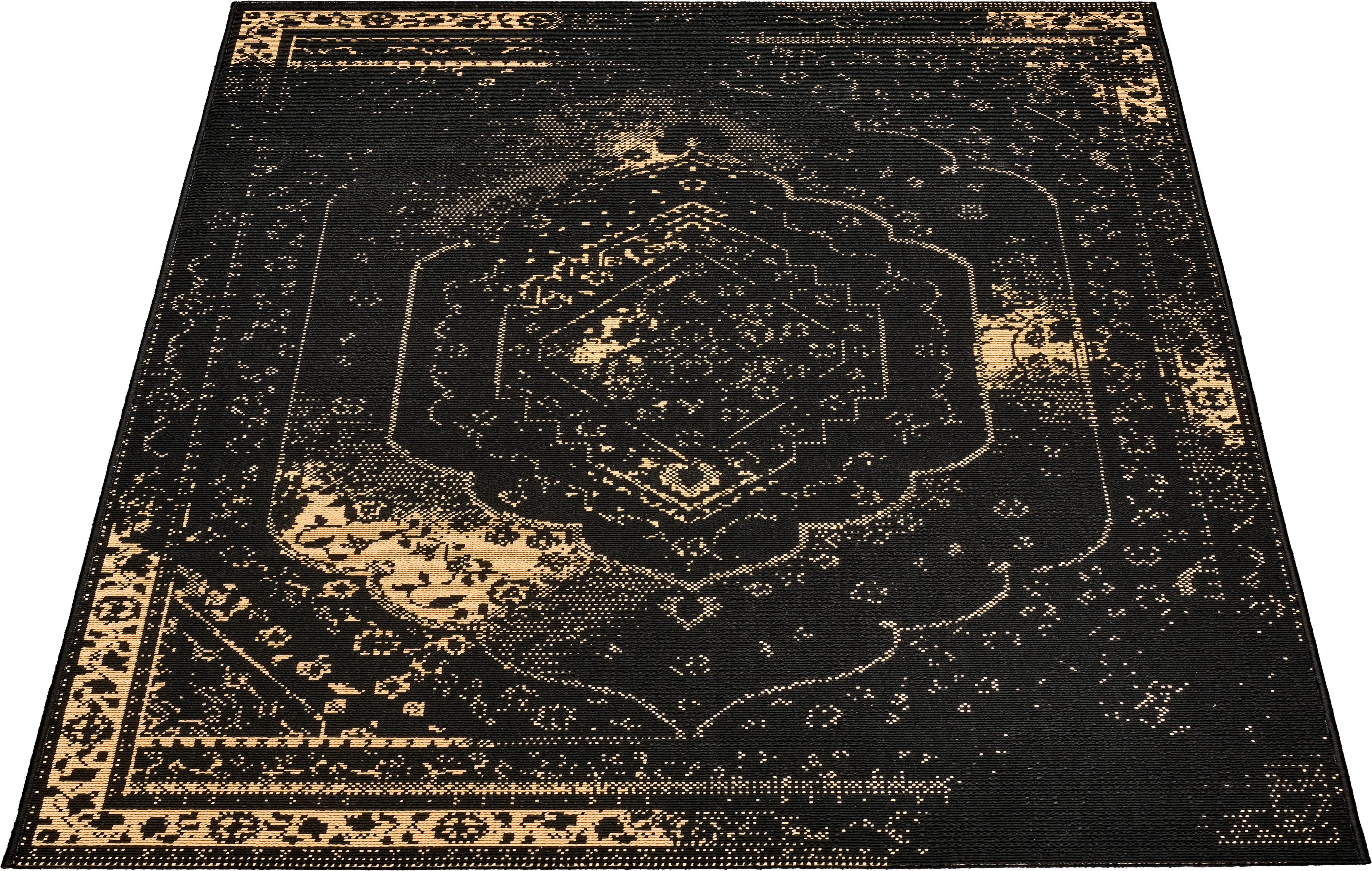 Thumbnail - Webteppich Luxus schwarz B/L: ca. 120x170 cm