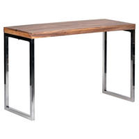 Konsolentisch natur Chrom Akazie Chrom B/H/T: ca. 120x76x45 cm Konsolentisch - natur/Chrom (120,00/76,00/45,00cm) - Wohnling