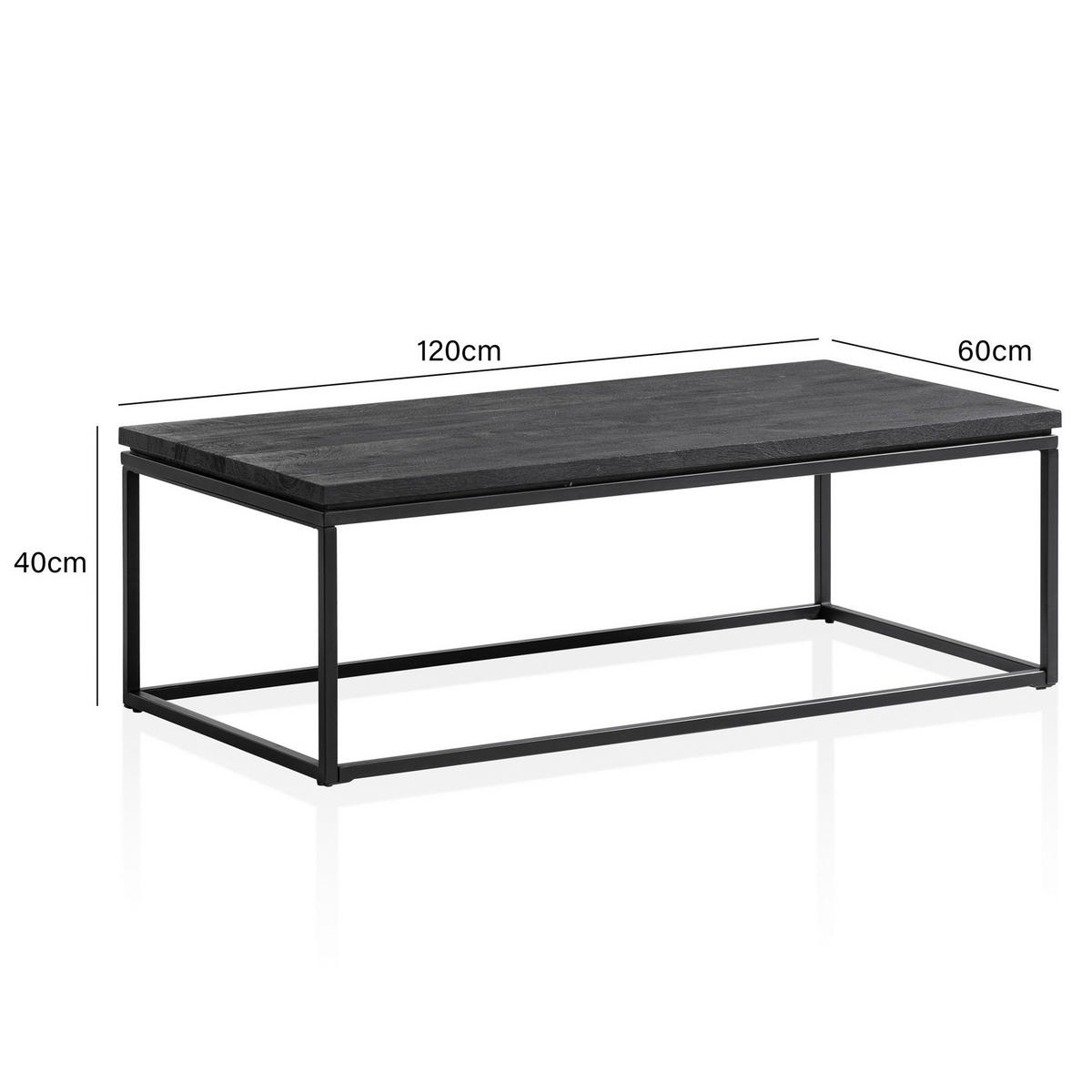 Couchtisch schwarz B/H/T: ca. 120x40x60 cm Couchtisch - schwarz (120,00/40,00/60,00cm) - Wohnling