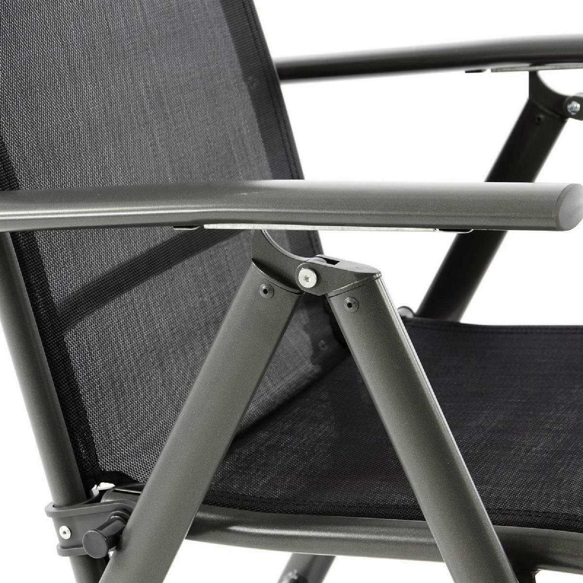 VCM Klappstuhl-Set schwarz Textilene B/H/T: ca. 55x112x60 cm Klappstuhlset - schwarz (55,00/112,00/60,00cm) - VCM