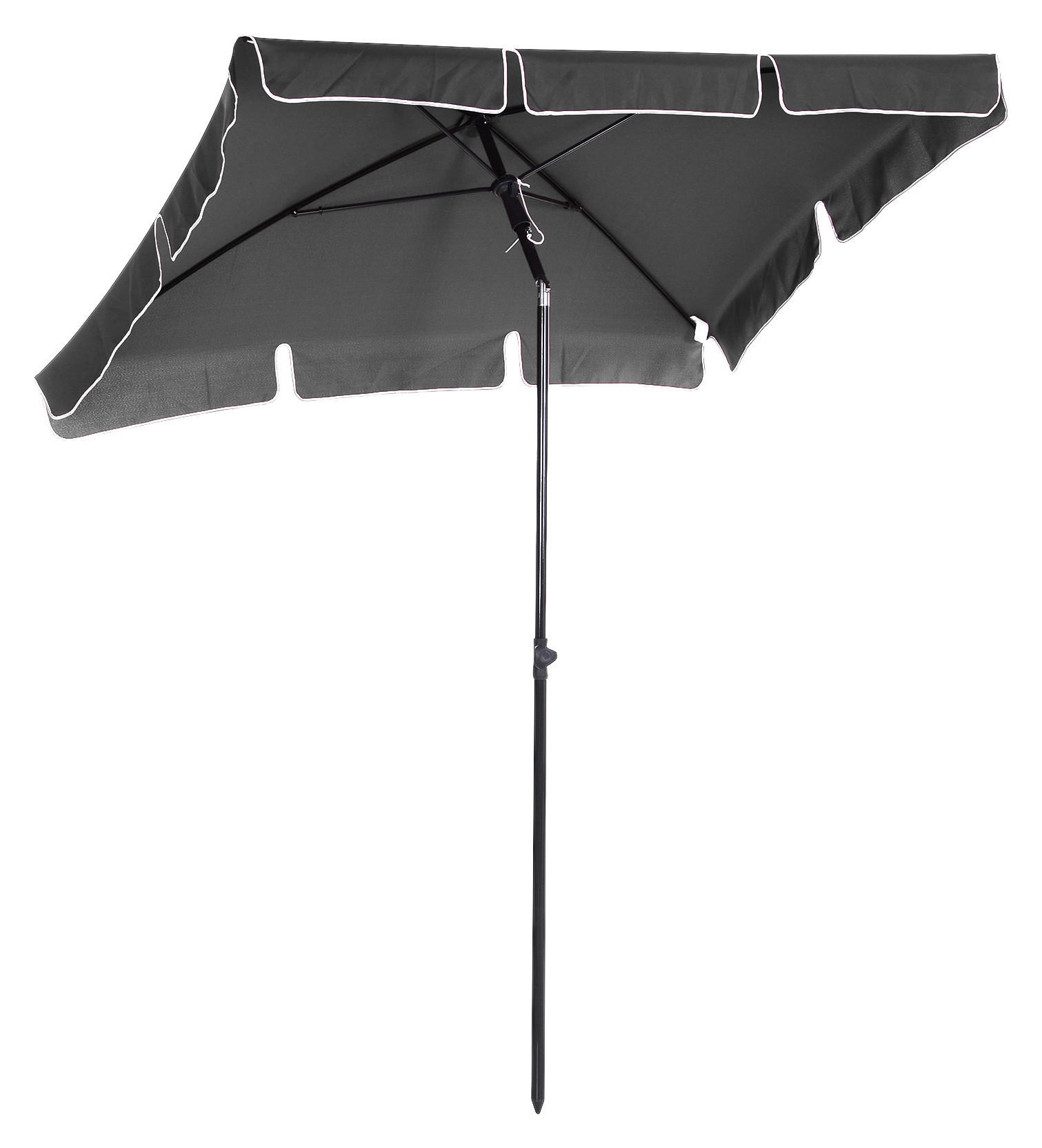 Outsunny Gartenschirm grau Stahl B/H/L: ca. 125x235x200 cm Gartenschirm_knickbar - grau (200,00/125,00/235,00cm) - Outsunny