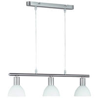 Reality Pendelleuchte R335110307 nickel matt weiß Metall Glas B/H/T: ca. 61x120x11 cm E14 3 Brennstellen Pendelleuchte_Dallas - weiß/nickel matt (61,00/120,00/11,00cm) - Reality