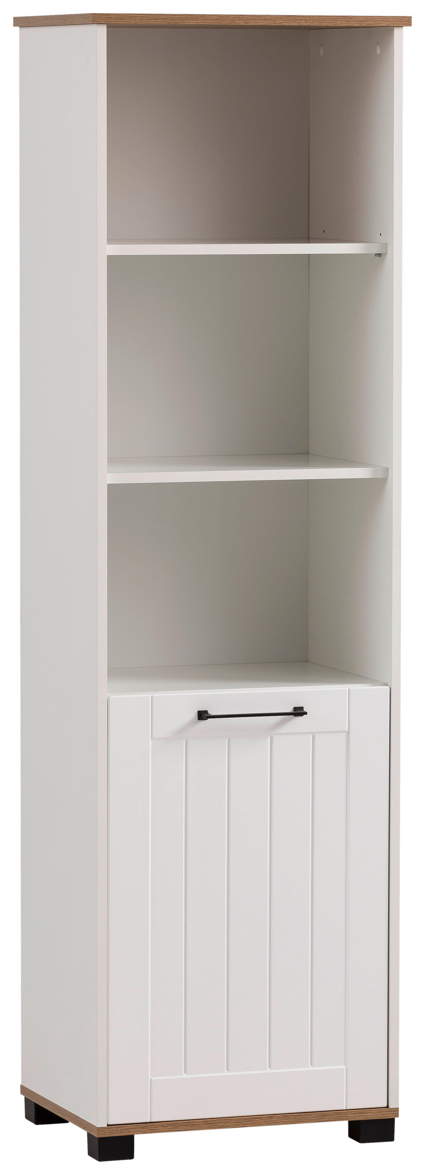 Hochschrank Jelda weiß matt Eiche Landhaus Nachbildung B/H/T: ca. 52,3x177,4x41 cm Jelda - Eiche/weiß (52,30/177,40/41,00cm) - Möbelpartner