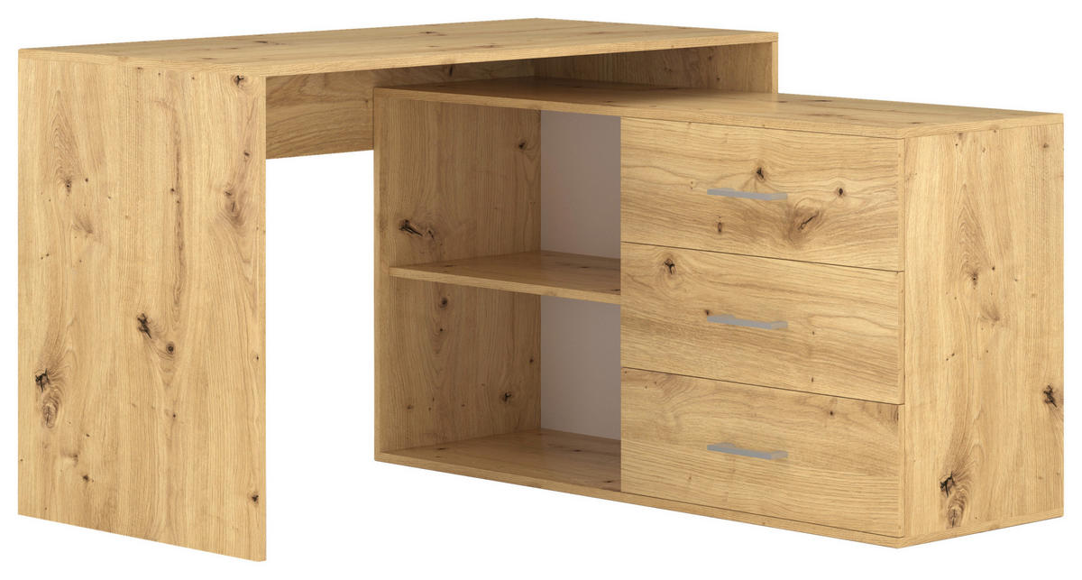 Schreibtisch KURT Eiche Artisan Nachbildung B/H/T: ca. 120x75,4x122 cm KURT - Eiche (120,00/75,40/122,00cm) - WIPMEB