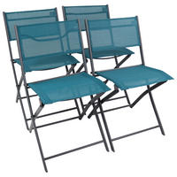 VCM Gartenstuhl 4er Set Sumila türkis Textilene B/H/L: ca. 45x79x46 cm Sumila - türkis (46,00/45,00/79,00cm) - VCM
