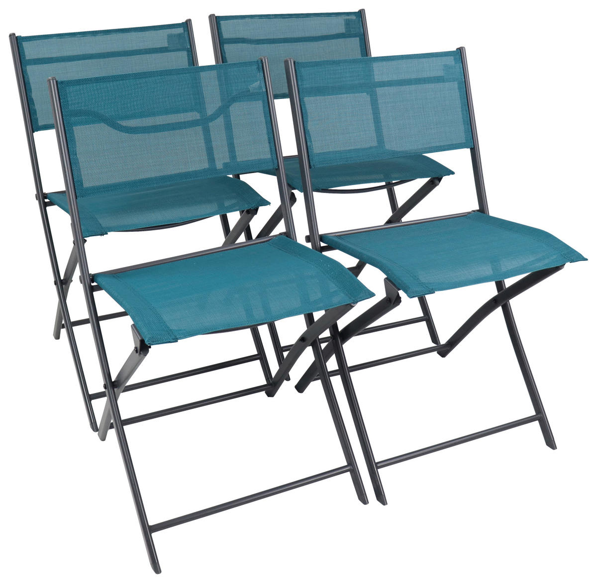 VCM Gartenstuhl 4er Set Sumila türkis Textilene B/H/L: ca. 45x79x46 cm Sumila - türkis (46,00/45,00/79,00cm) - VCM