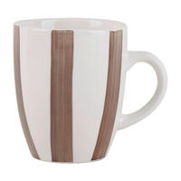 Kaffeebecher weiß Keramik Kaffeebecher_Stripes braun - braun/weiß (8,70/10,40cm)