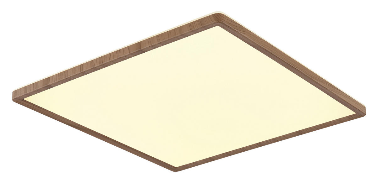GLOBO LED-Deckenleuchte Opal braun Kunststoff B/H/T: ca. 42x2,5x42 cm SAPANA - braun/Opal (42,00/2,50/42,00cm) - GLOBO