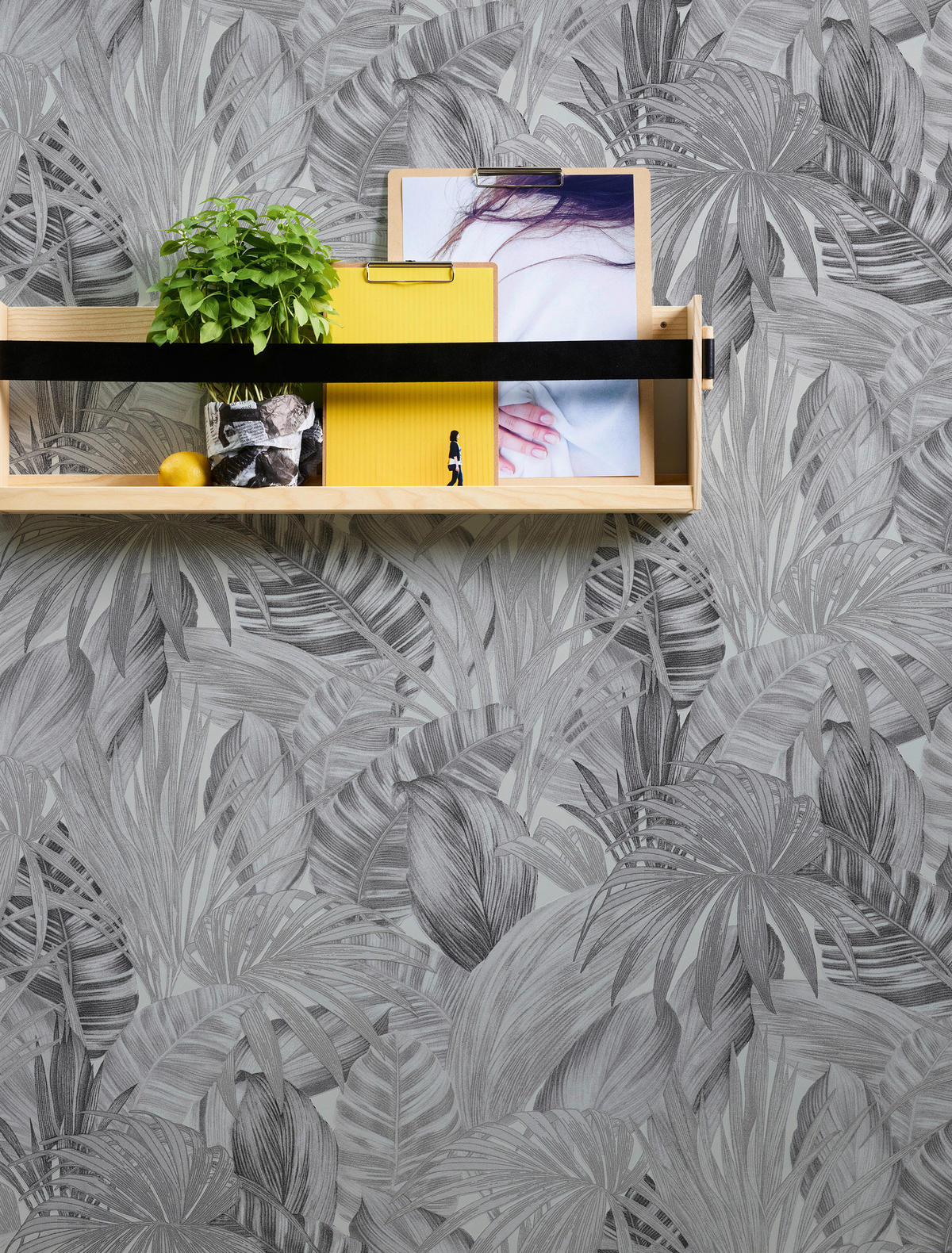 A.S.Creation Vliestapete Greenery Palmen grau B/L: ca. 53x1005 cm Greenery - grau (53,00/1005,00cm) - A.S.Creation