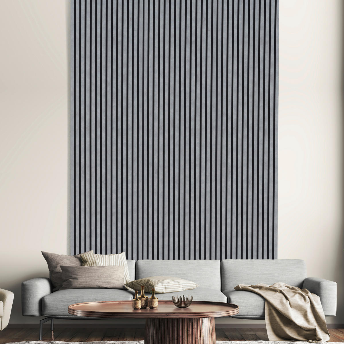 FN Acustico Wand-und Akustikpaneel Beton L/B/H: ca. 240x57,25x1,9 cm pro Stück Akustikplatte 57x240 FOFA06V Beton - Beton (240,00/57,25/1,90cm) - FN Acustico