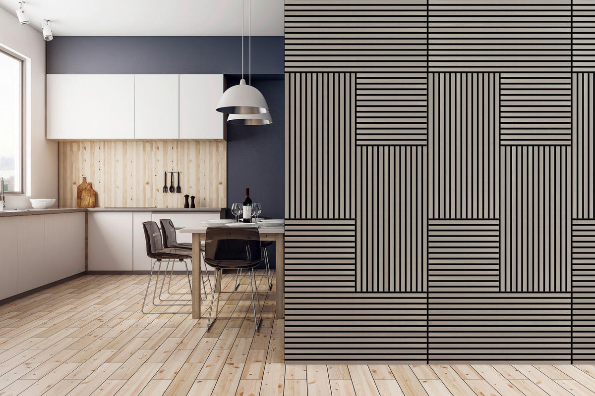 Wand-und Akustikpaneel grau L/B/H: ca. 104x52x1 cm pro Stück Akustikpaneel 52x104 Grey Oak - grau (104,00/52,00/1,00cm)