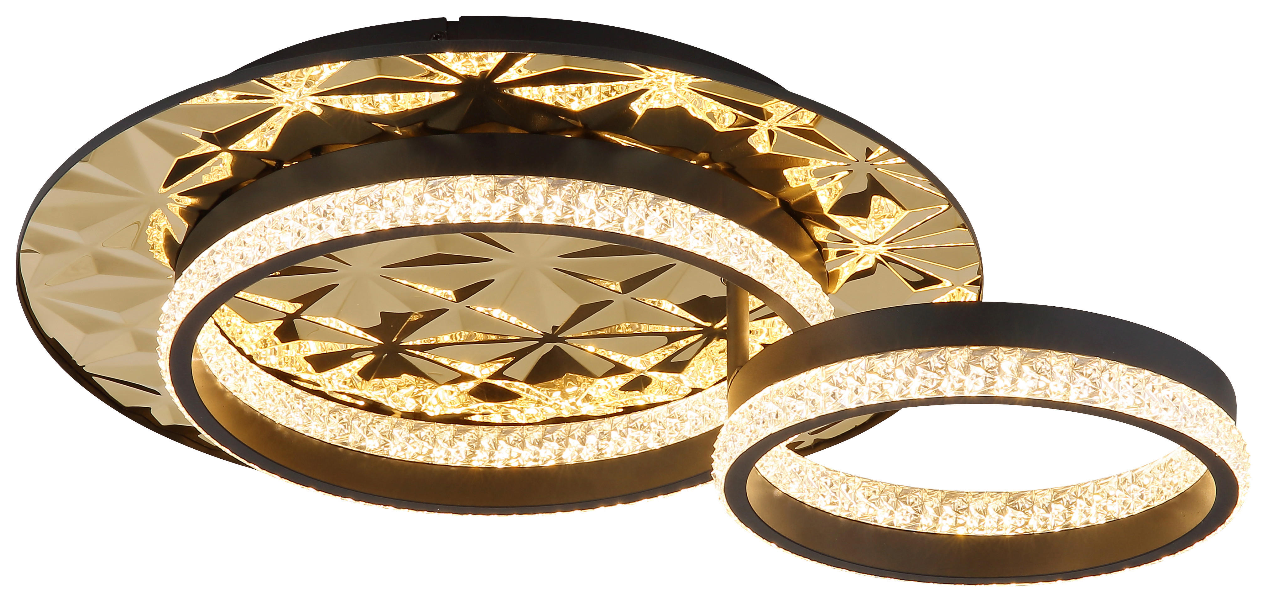 GLOBO LED-Deckenleuchte gold schwarz Metall Aluminium Edelstahl B/H/L: ca. 40x14x50,5 cm 1 Brennstellen DELLA II - gold/schwarz (50,50/40,00/14,00cm) - GLOBO
