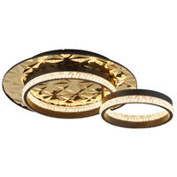GLOBO LED-Deckenleuchte gold schwarz Metall Aluminium Edelstahl B/H/L: ca. 40x14x50,5 cm 1 Brennstellen DELLA II - gold/schwarz (50,50/40,00/14,00cm) - GLOBO