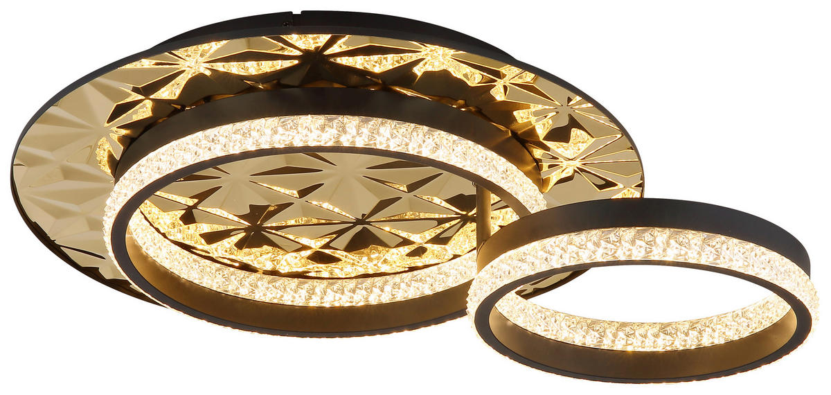 GLOBO LED-Deckenleuchte gold schwarz Metall Aluminium Edelstahl B/H/L: ca. 40x14x50,5 cm 1 Brennstellen DELLA II - gold/schwarz (50,50/40,00/14,00cm) - GLOBO