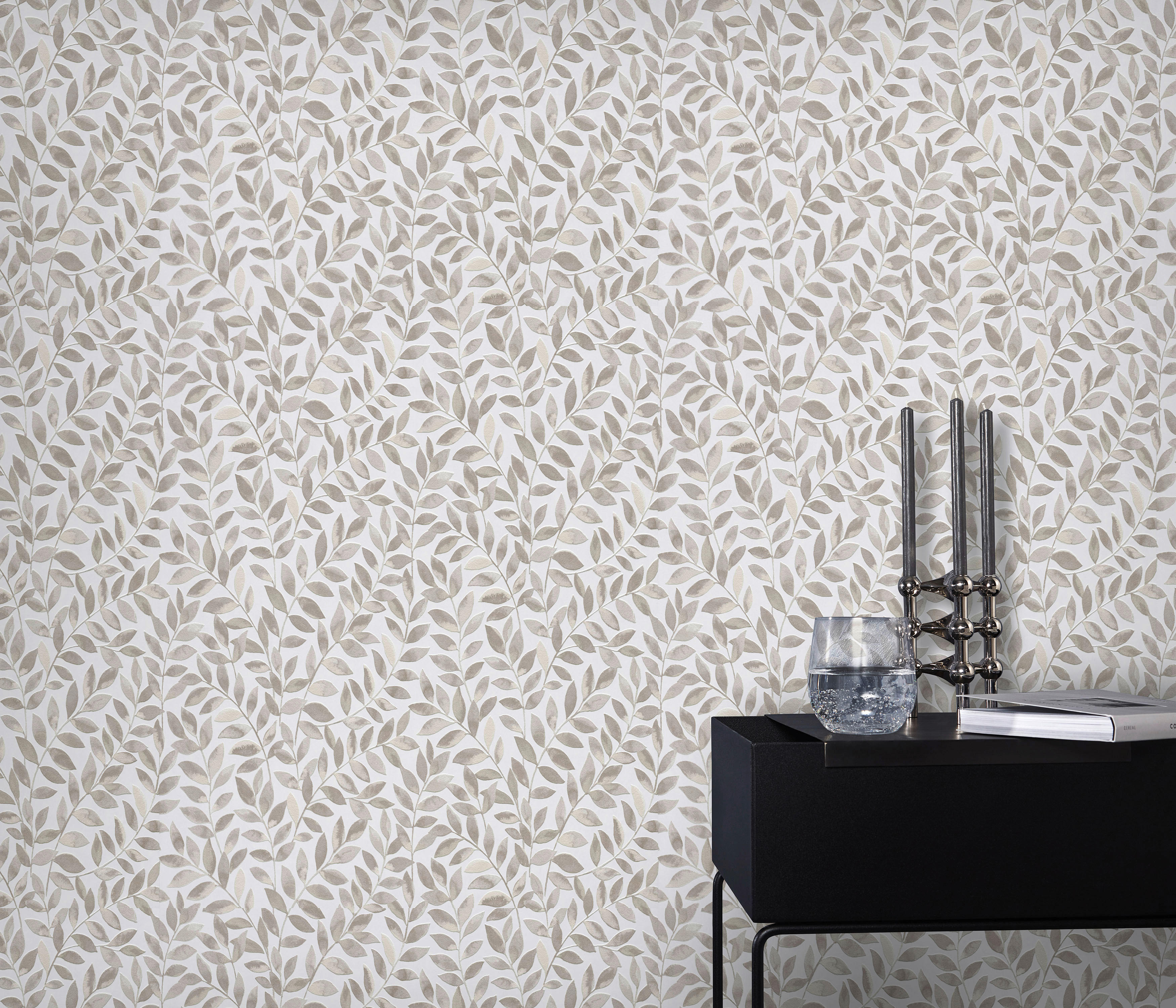 Erismann Vliestapete Blätter weiß beige B/L: ca. 53x1005 cm Vliestapete_10462-11 - beige/weiß (53,00/1005,00cm) - Erismann